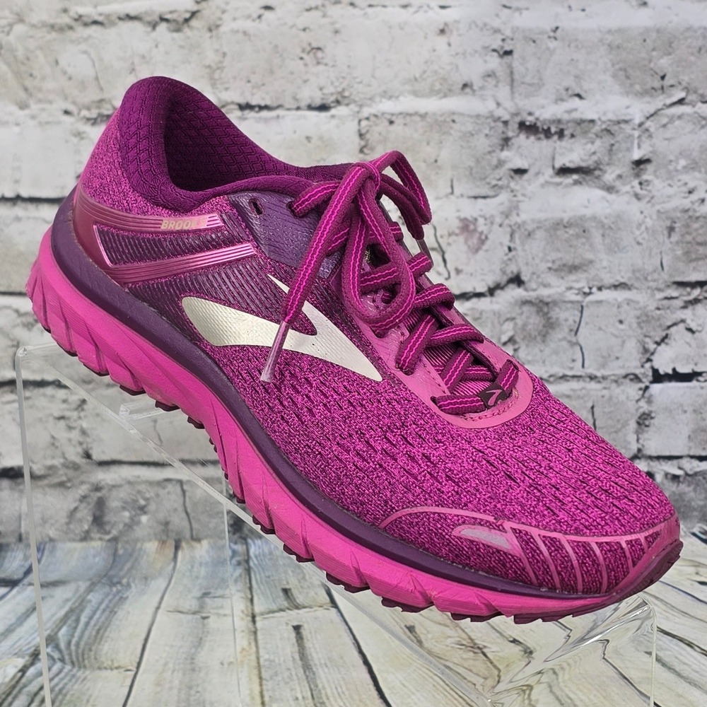 Brooks Adrenaline GTS 18 Running Shoes Womens 7.5 Purple Pink Stability Sneakers